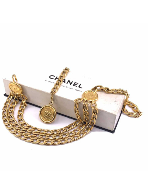 Ceintue vintage CHANEL dorée 3 rangs