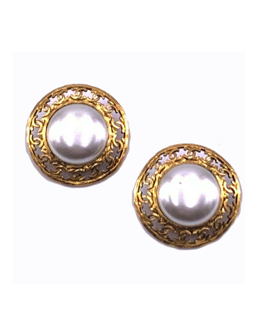 BO CHANEL vintage perle et or