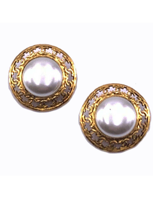 BO CHANEL vintage perle et or