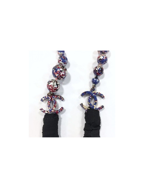 Bijou de tête CHANEL perles nacrées peintes