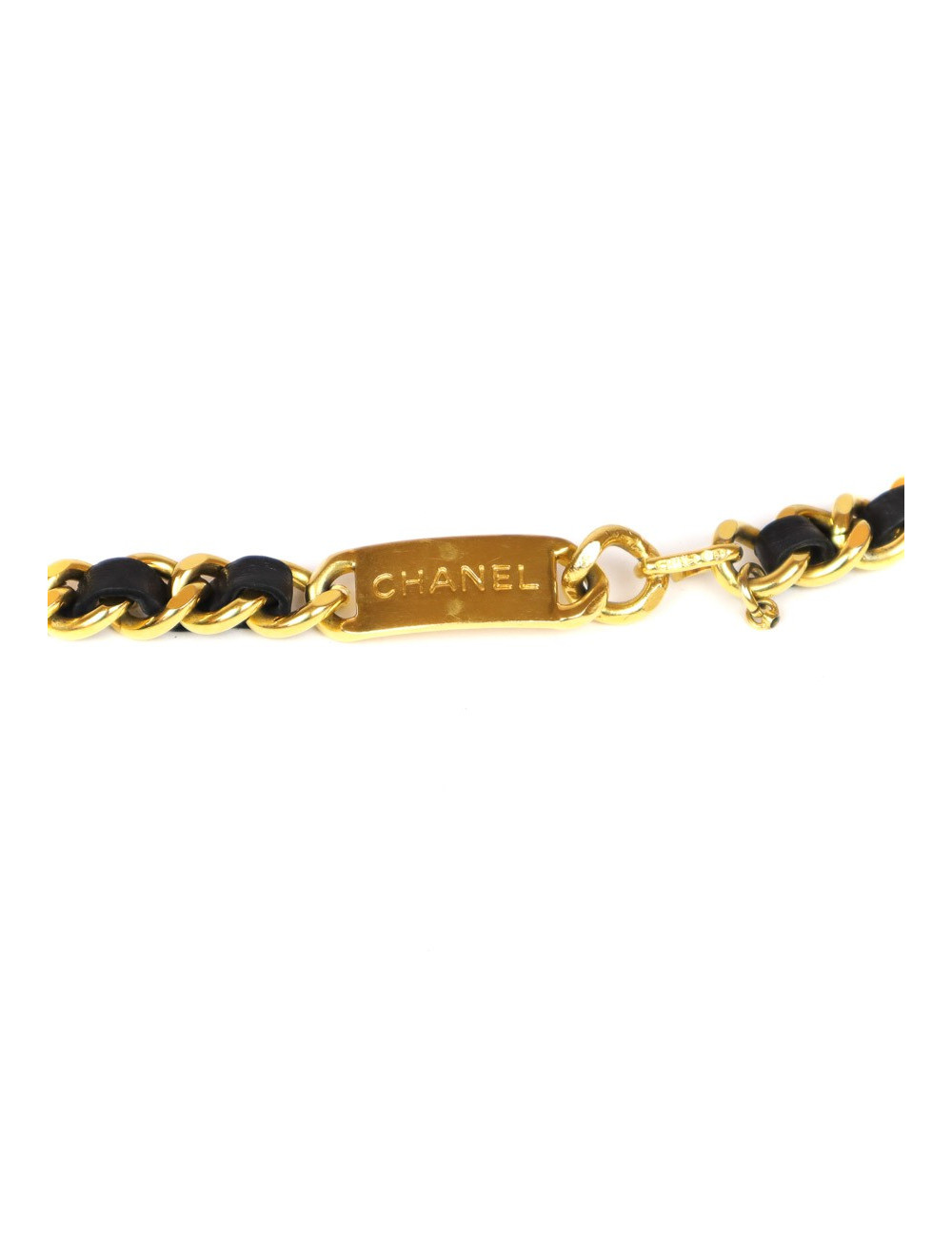 Ceinture CHANEL vintage cuir et métal 