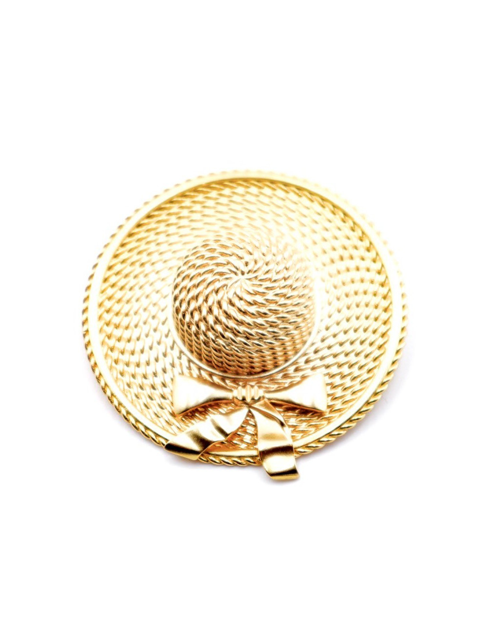 Broche chapeau CHANEL dorée vintage