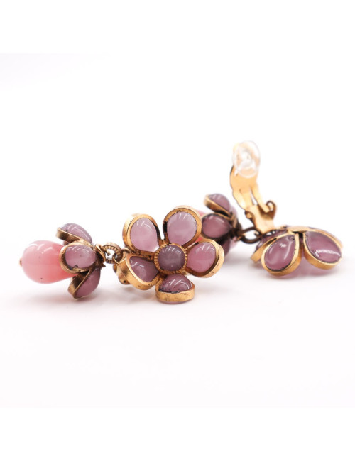 MARGUERITE DE VALOIS clips roses pendants