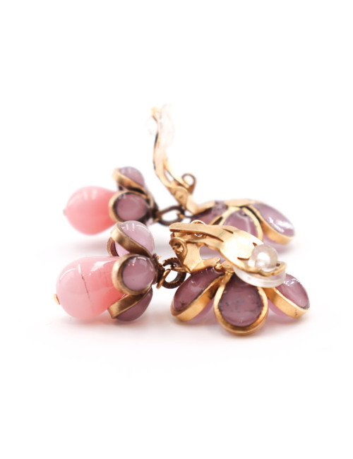 MARGUERITE DE VALOIS clips roses pendants