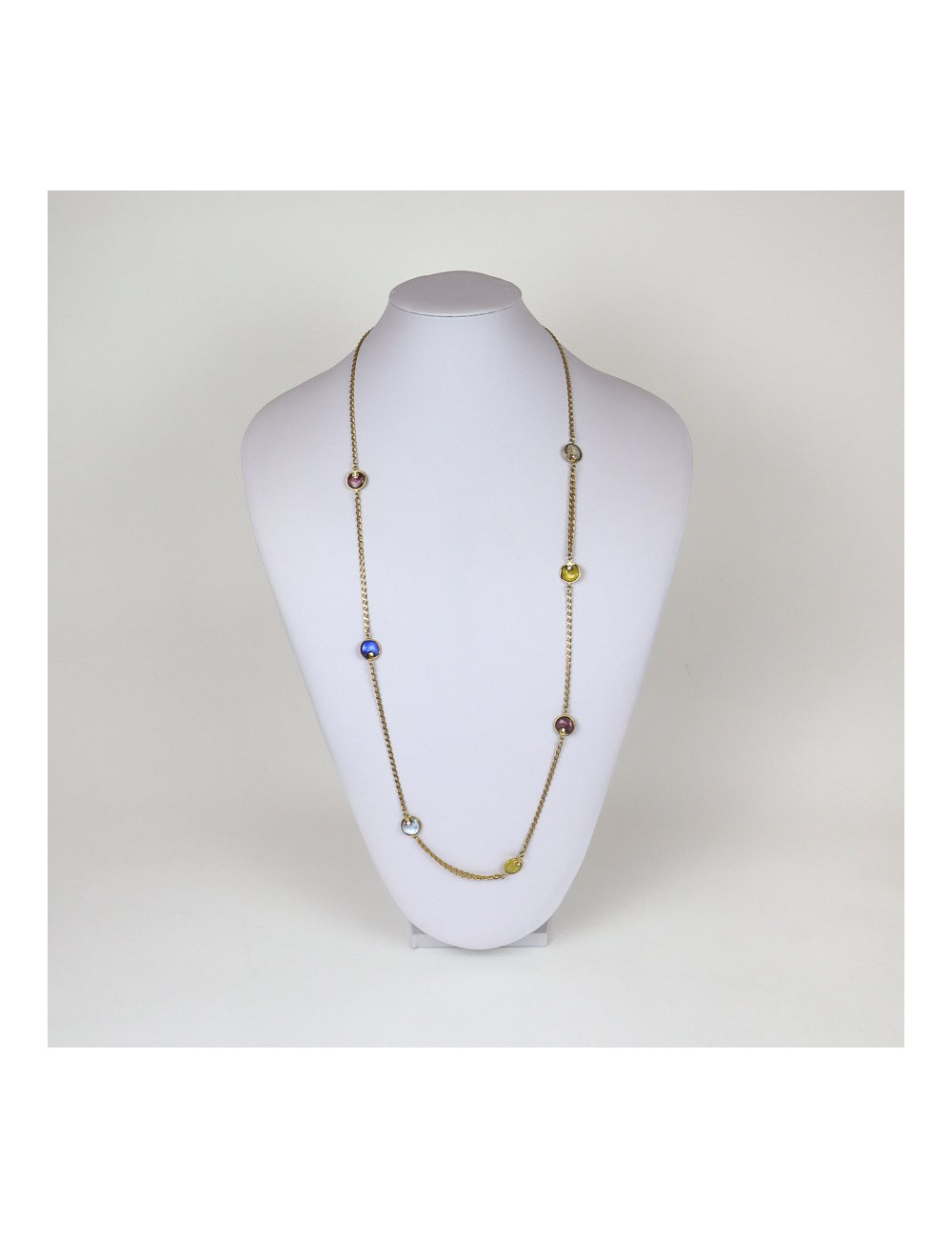 Sautoir Marguerite de VALOIS pâte de verre multicolore