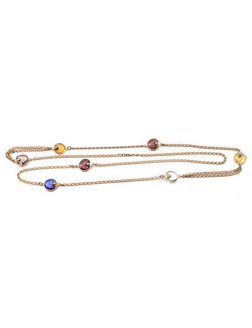 Sautoir Marguerite de VALOIS pâte de verre multicolore