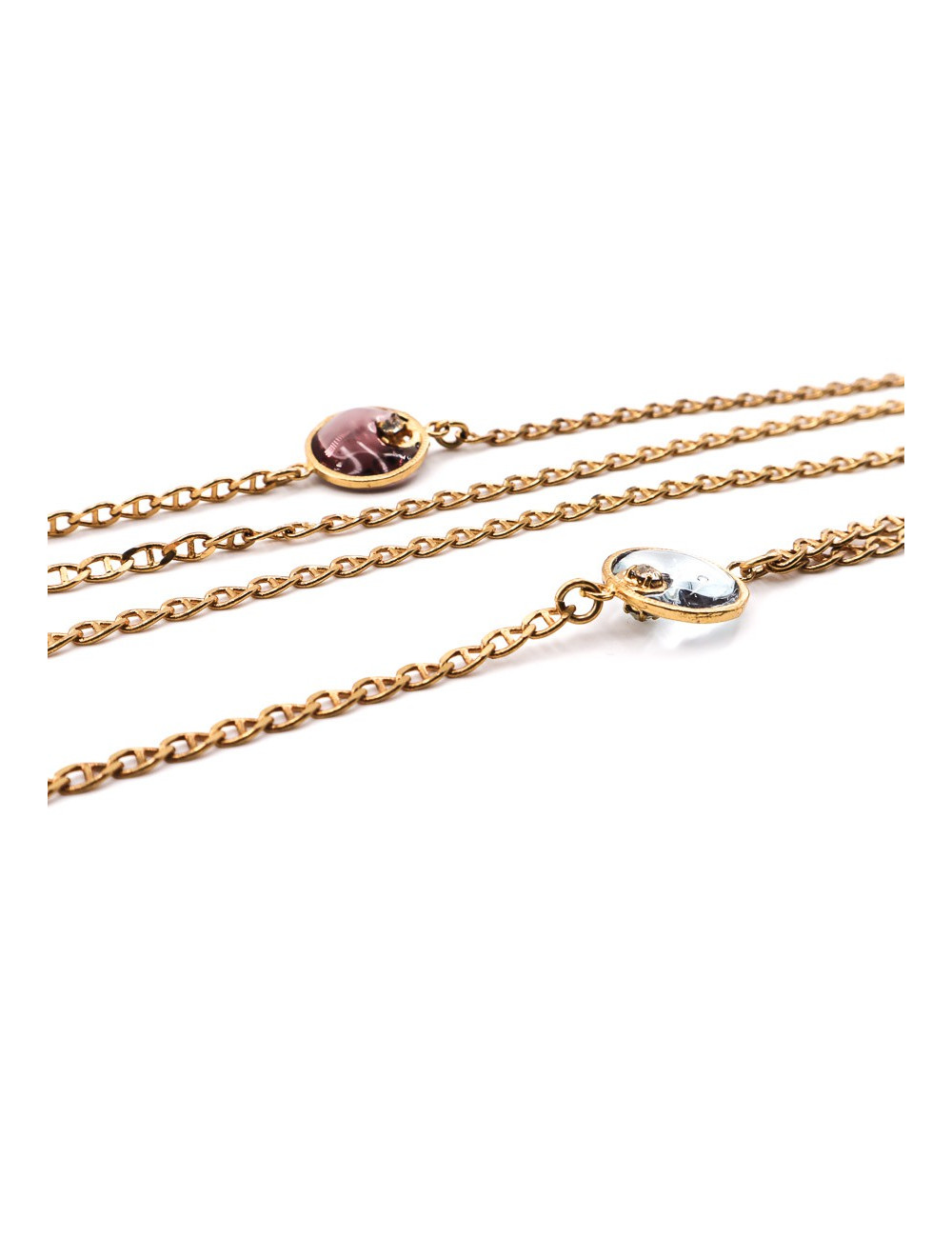 Sautoir Marguerite de VALOIS pâte de verre multicolore