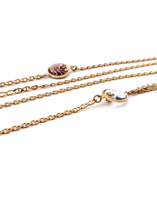 Sautoir Marguerite de VALOIS pâte de verre multicolore