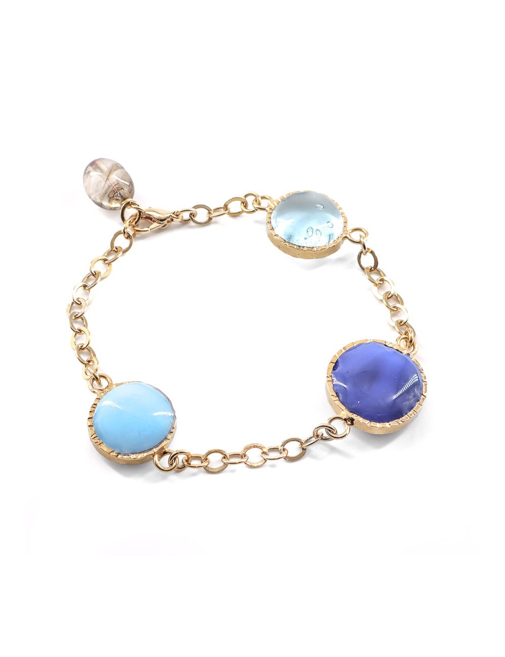 MARGUERITE DE VALOIS Bracelet bleu en pâte de verre