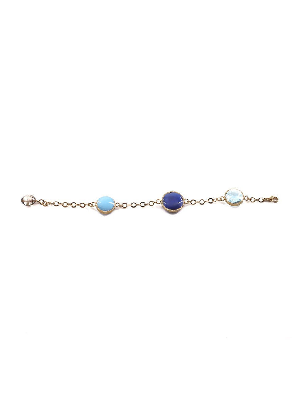 MARGUERITE DE VALOIS Bracelet bleu en pâte de verre