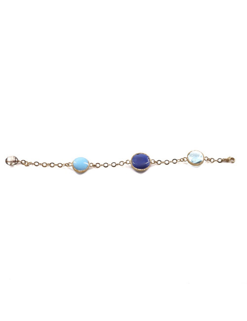 MARGUERITE DE VALOIS Bracelet bleu en pâte de verre