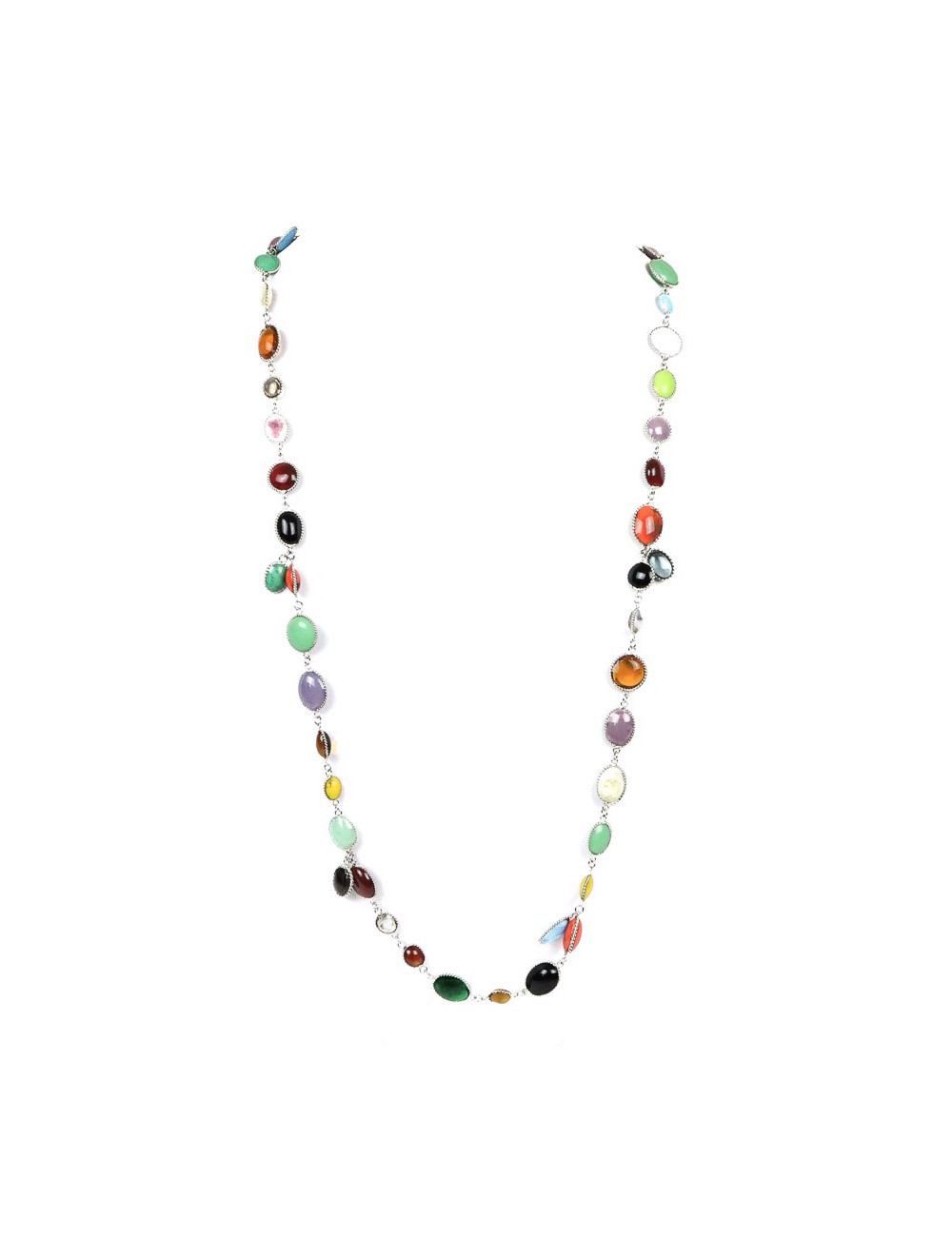 MARGUERITE DE VALOIS Sautoir Waterfalls pâte de verre multicolore