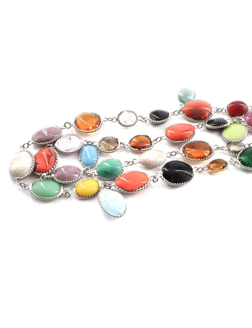 MARGUERITE DE VALOIS Sautoir Waterfalls pâte de verre multicolore