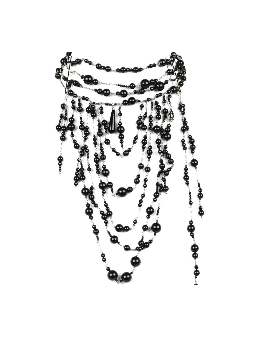 Plastron DIOR perles noires