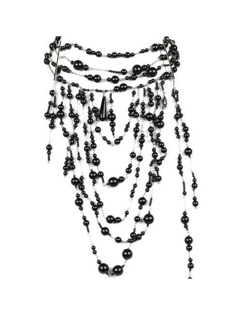 Plastron DIOR perles noires