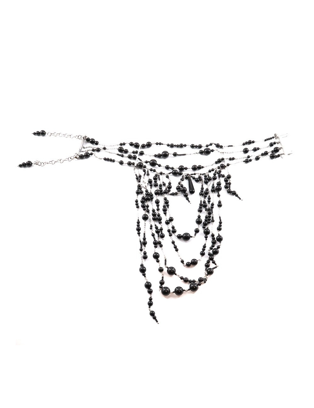 Plastron DIOR perles noires