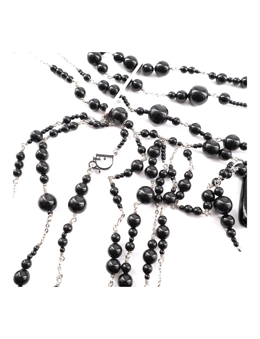Plastron DIOR perles noires