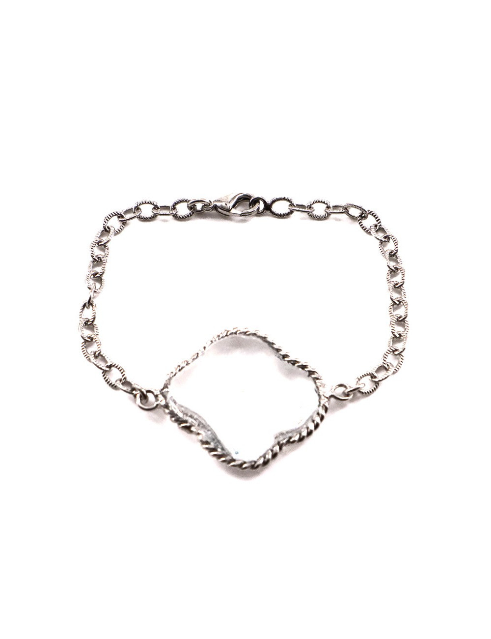 MARGUERITE DE VALOIS Bracelet vintage pâte de verre transparente