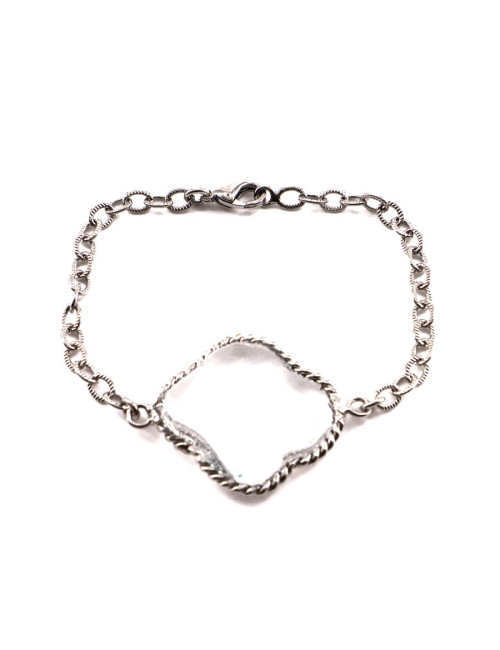 MARGUERITE DE VALOIS Bracelet vintage pâte de verre transparente