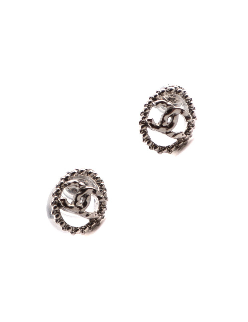 Boucles d'oreille clous CHANEL argent