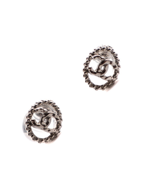 clous d'oreille  CHANEL argent