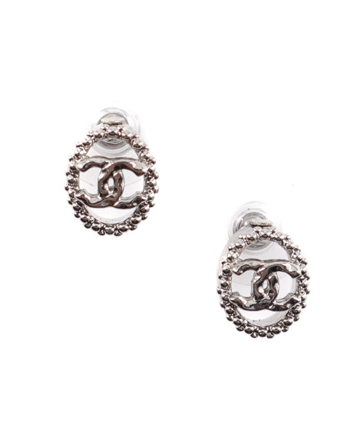clous d'oreille  CHANEL argent