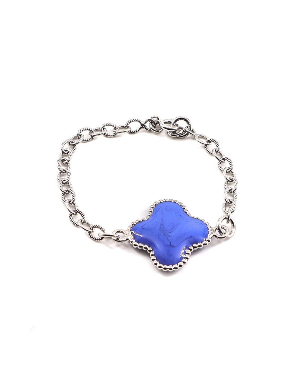 MARGUERITE DE VALOIS Bracelet trèfle  bleu