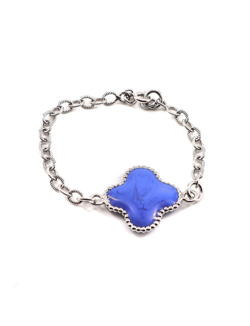 MARGUERITE DE VALOIS Bracelet trèfle  bleu