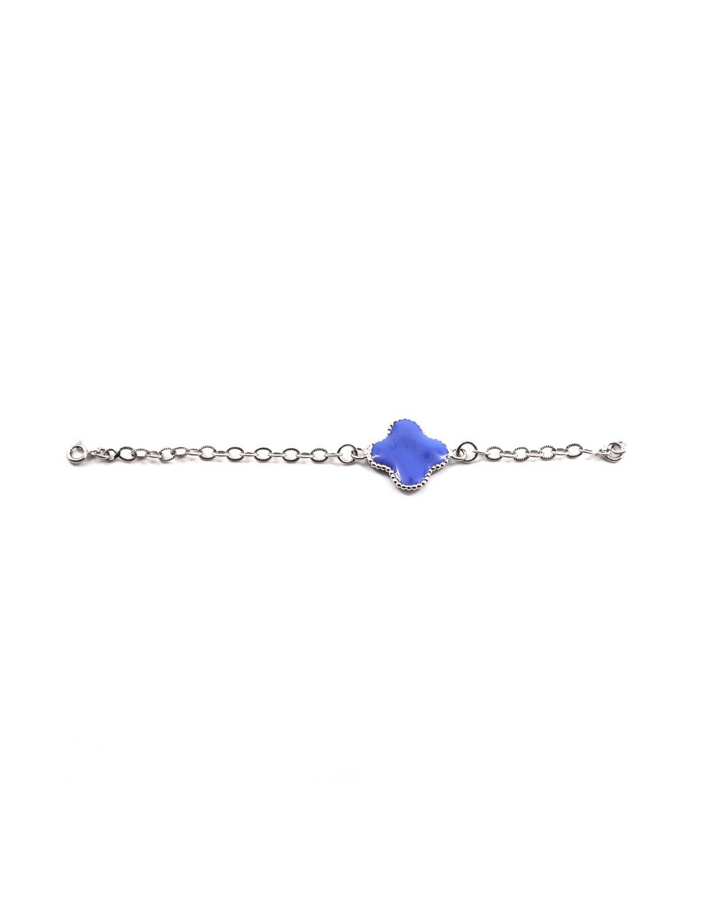 Bracelet MARGUERITE DE VALOIS trefle  bleu