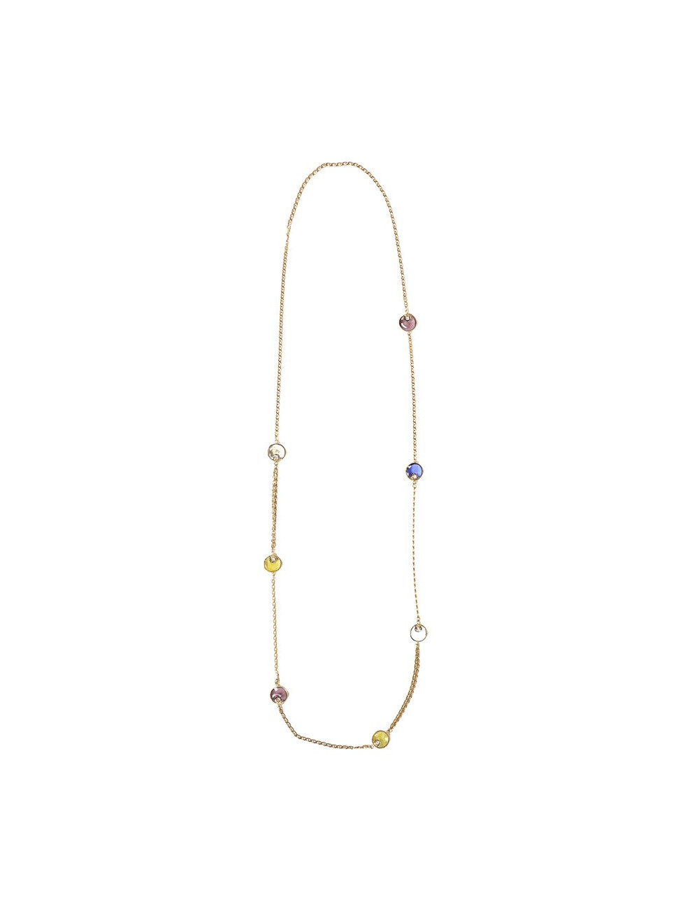 Sautoir Marguerite de VALOIS pâte de verre multicolore