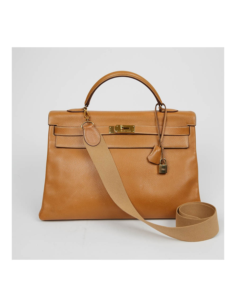 HERMES Kelly 40 cuir Courchevel gold
