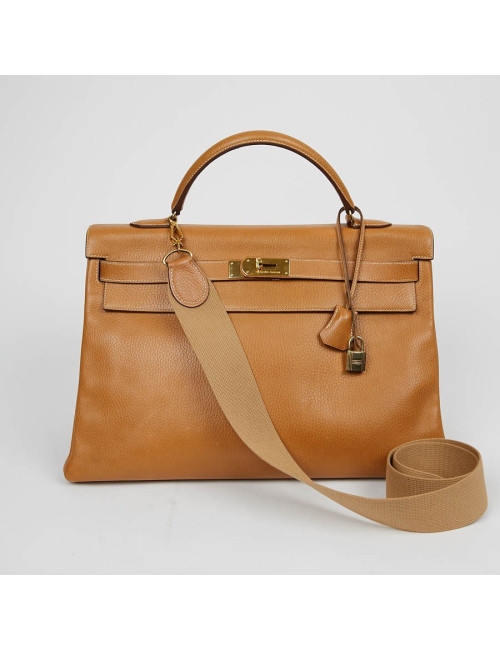 HERMES Kelly 40 cuir Courchevel gold