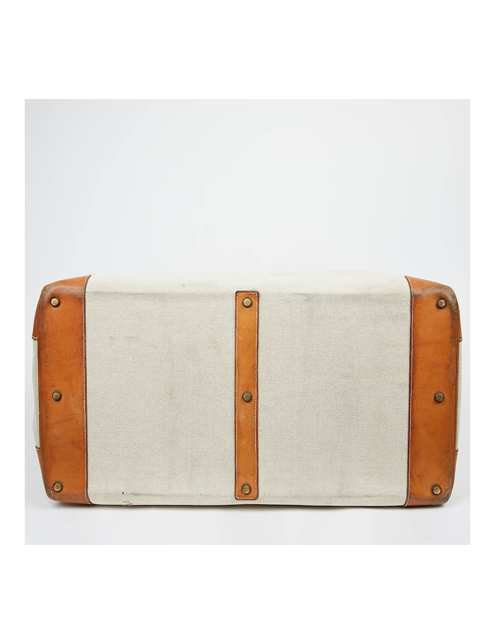 Haut à courroies HERMES toile et cuir