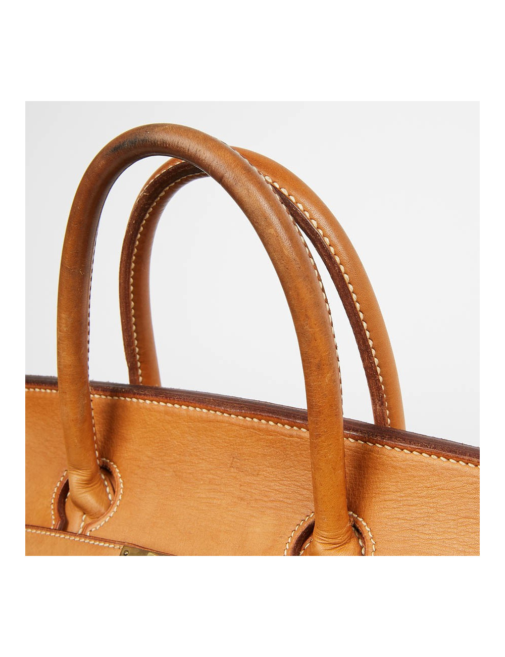 Haut à courroies HERMES toile et cuir