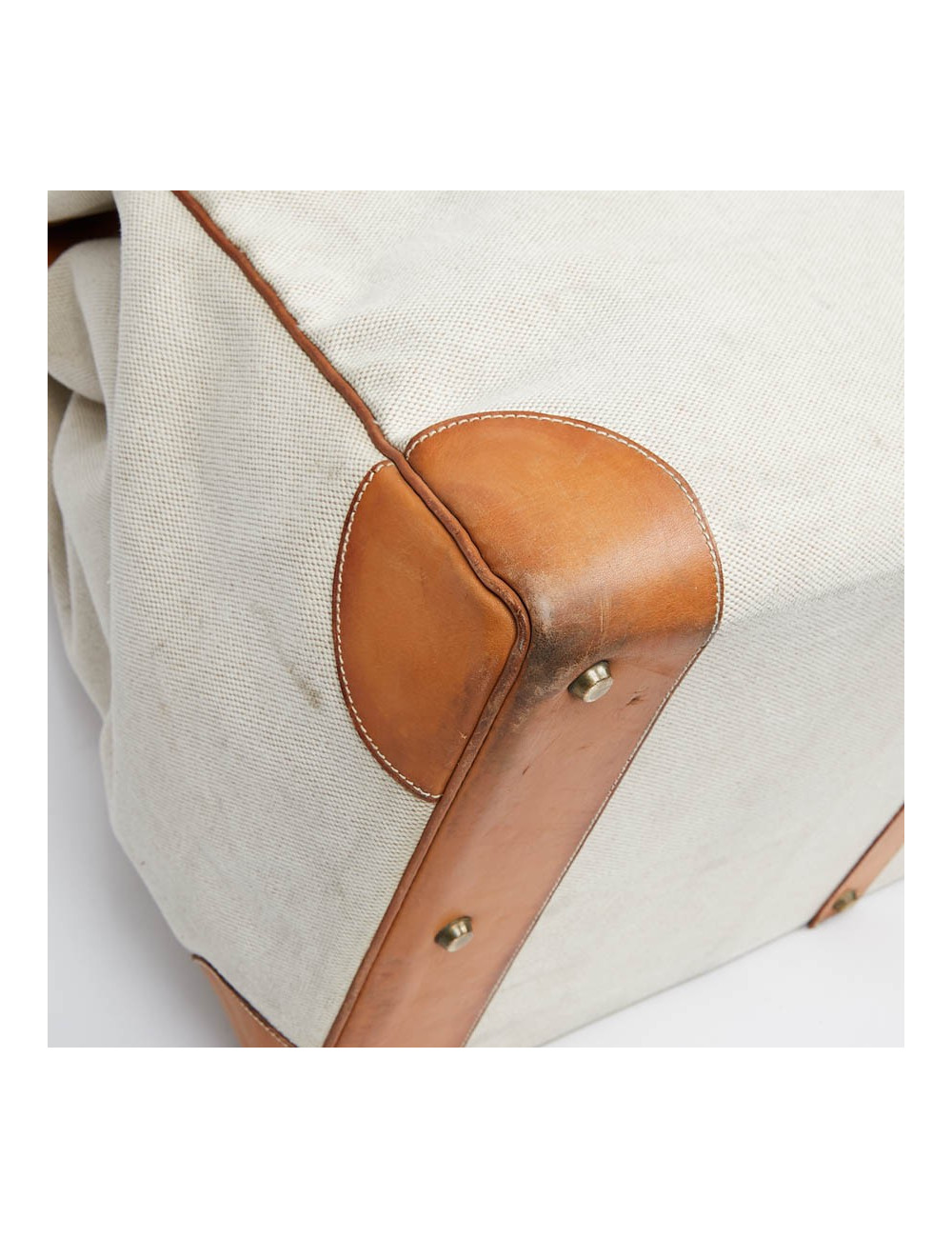 Haut à courroies HERMES toile et cuir