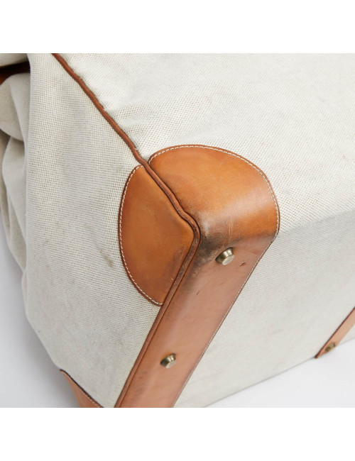 Haut à courroies HERMES toile et cuir