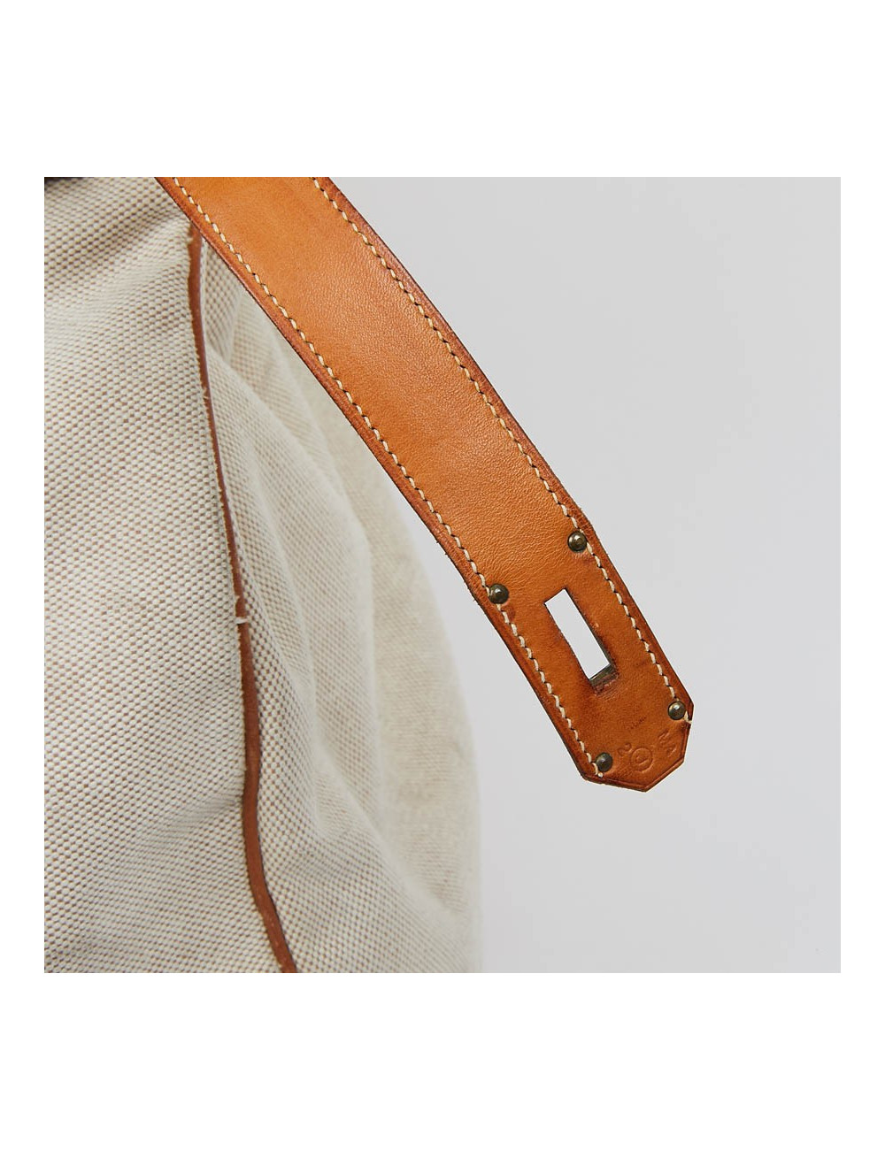 Haut à courroies HERMES toile et cuir