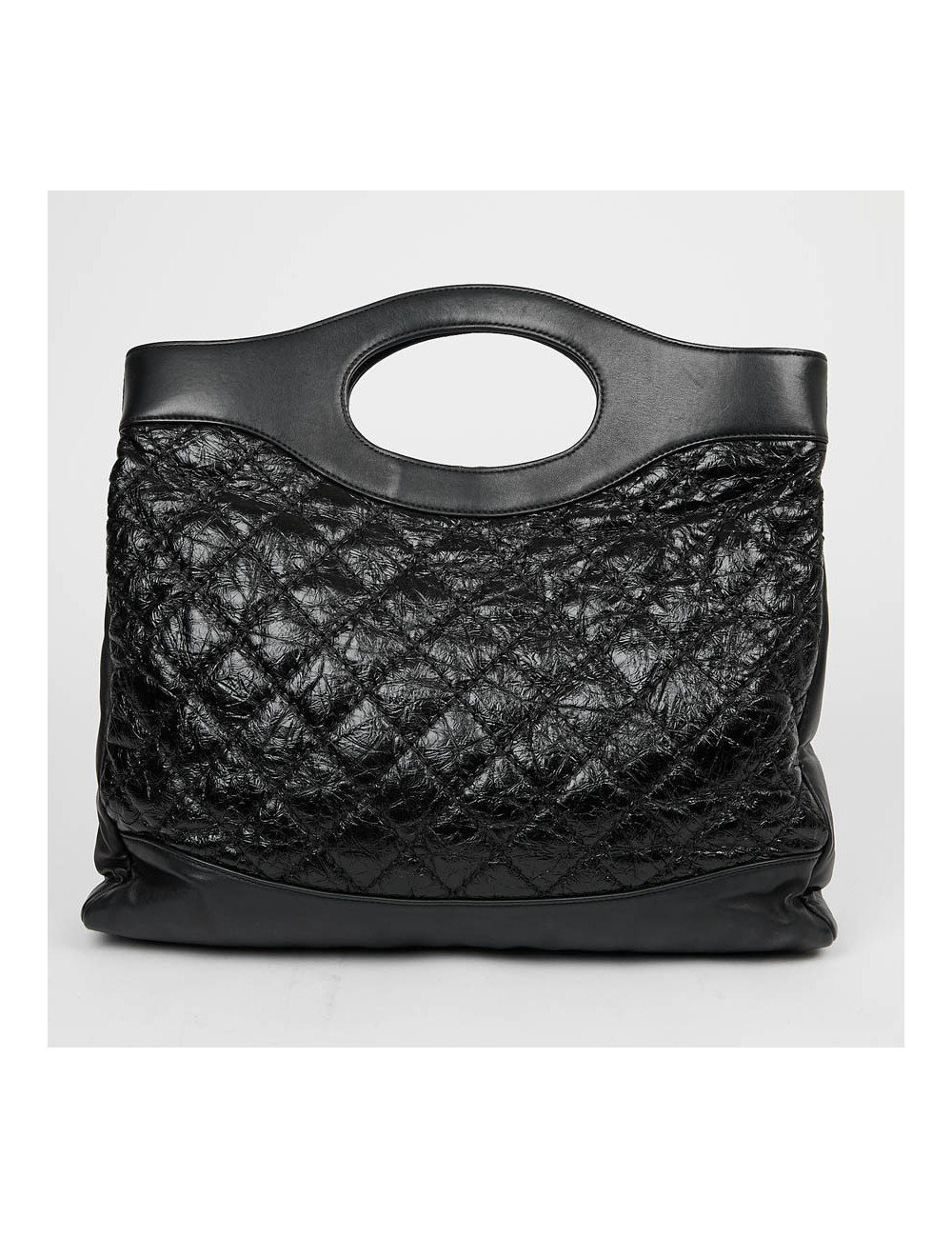 Grand cabas CHANEL 31 cuir froissé noir