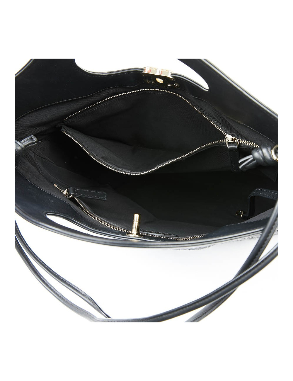 Grand cabas CHANEL 31 cuir froissé noir