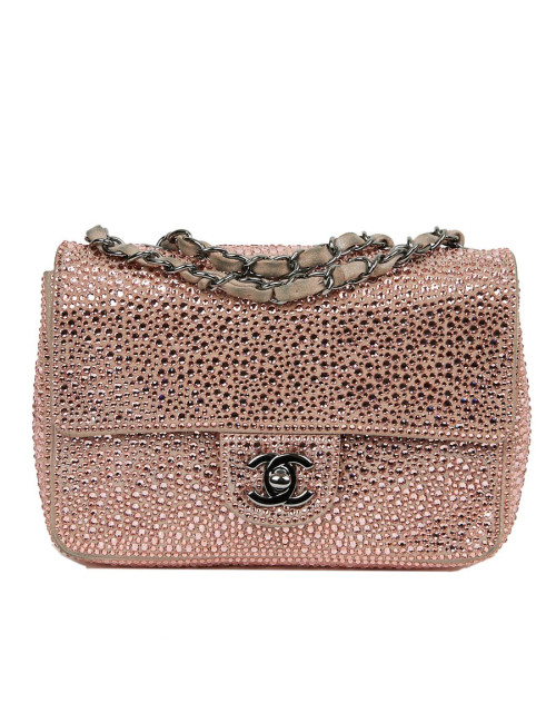 Sac CHANEL en veau velours incrusté de cristal