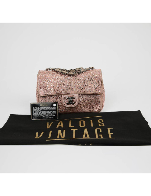 Sac CHANEL en veau velours incrusté de cristal