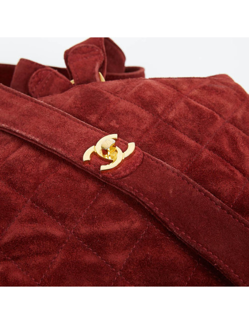 Sac à dos CHANEL veau velours brique