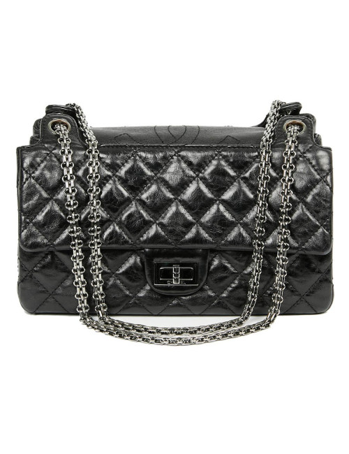 Sac CHANEL cuir froissé noir