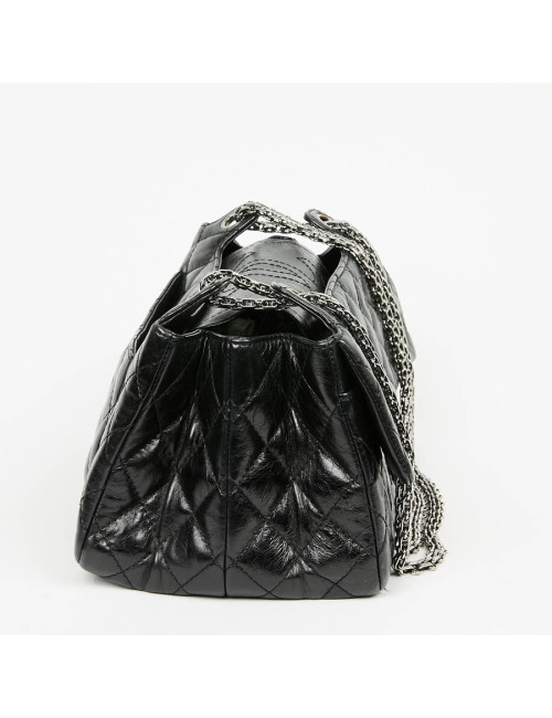 Sac CHANEL cuir froissé noir