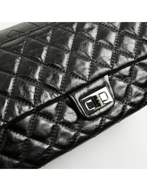 Sac CHANEL cuir froissé noir