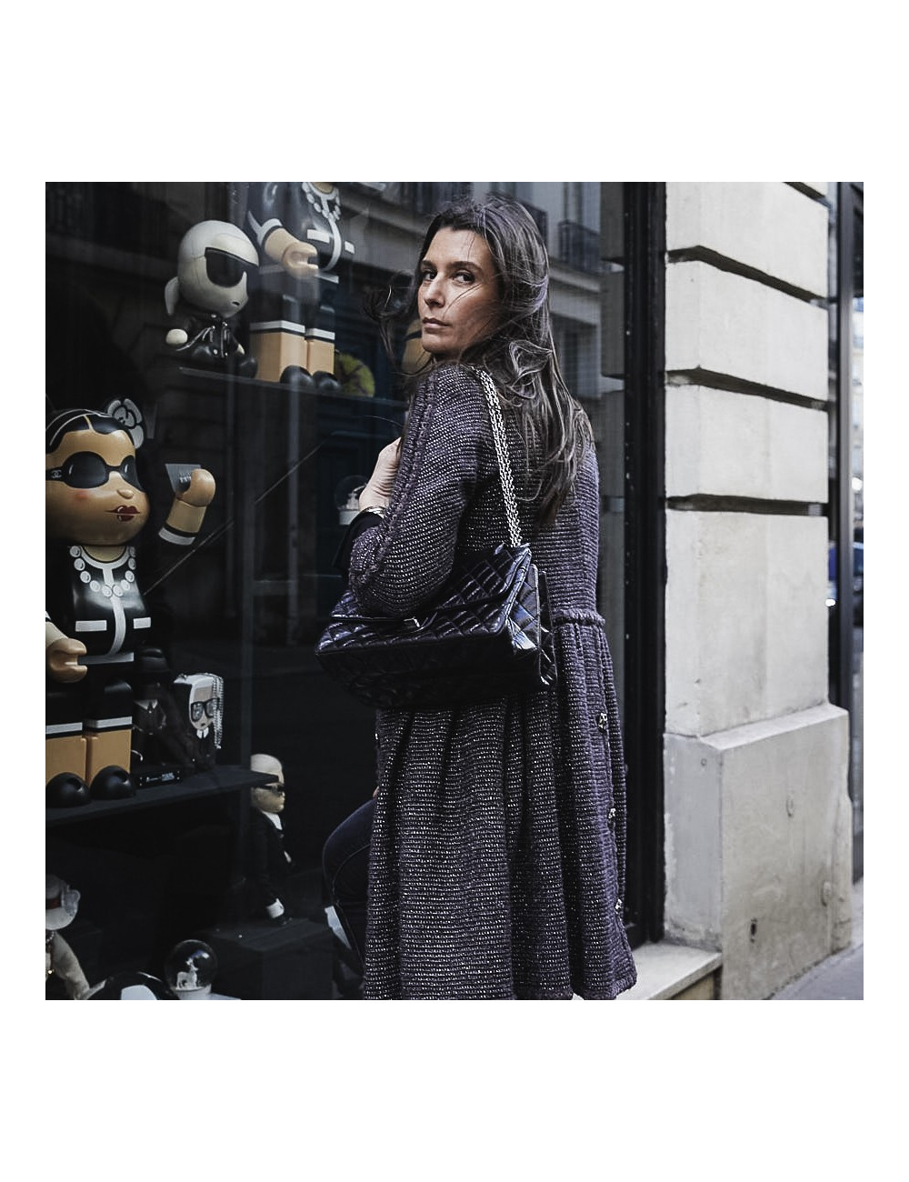 Sac CHANEL cuir froissé noir