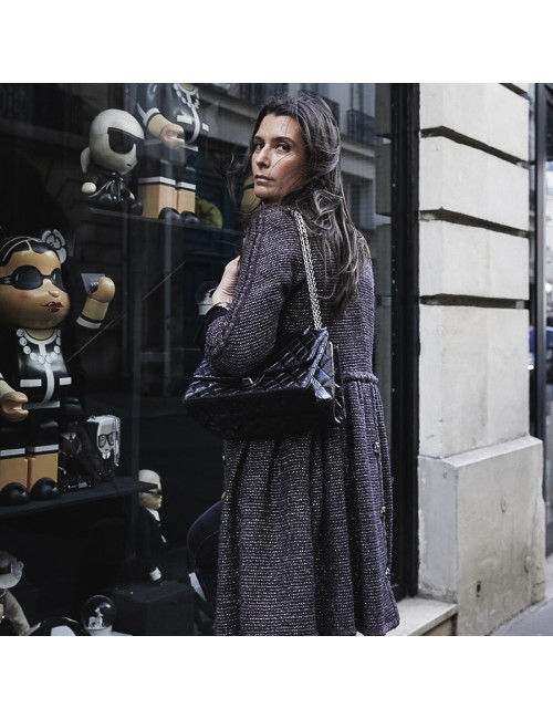 Sac CHANEL cuir froissé noir