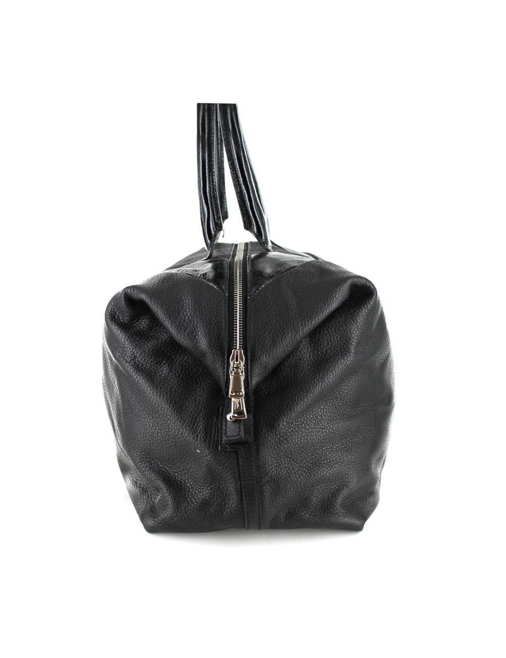 Sac YVES SAINT LAURENT en cuir noir et Y verni