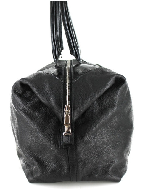 Sac YVES SAINT LAURENT en cuir noir et Y verni