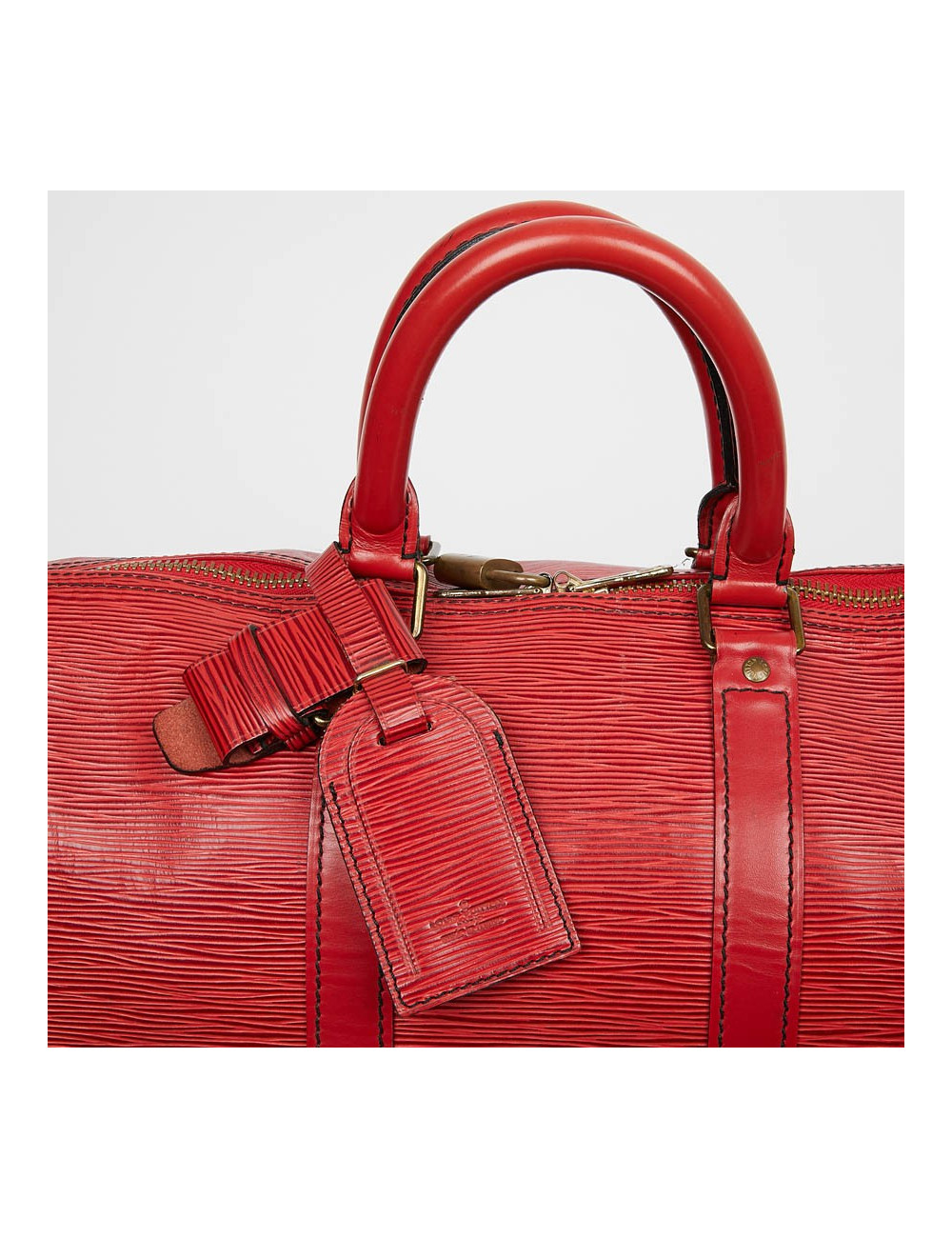 LOUIS VUITTON Keepall 45 cuir épi rouge 
